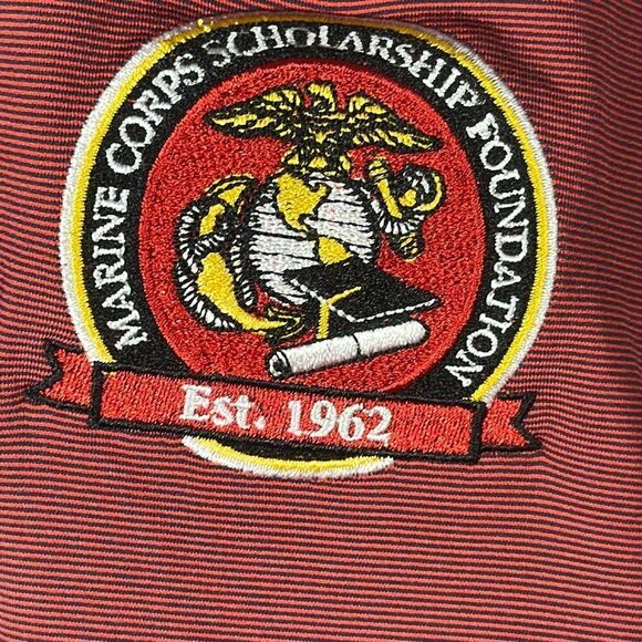 FootJoy Mens Red Quarter Zip Performance size L Large Marine Corps Scholarship - Picture 2 of 8